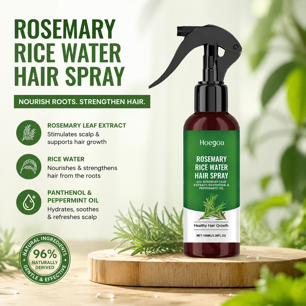 Hair Care With Rice Water - Semprotan Rambut Air Beras Rosemary dengan