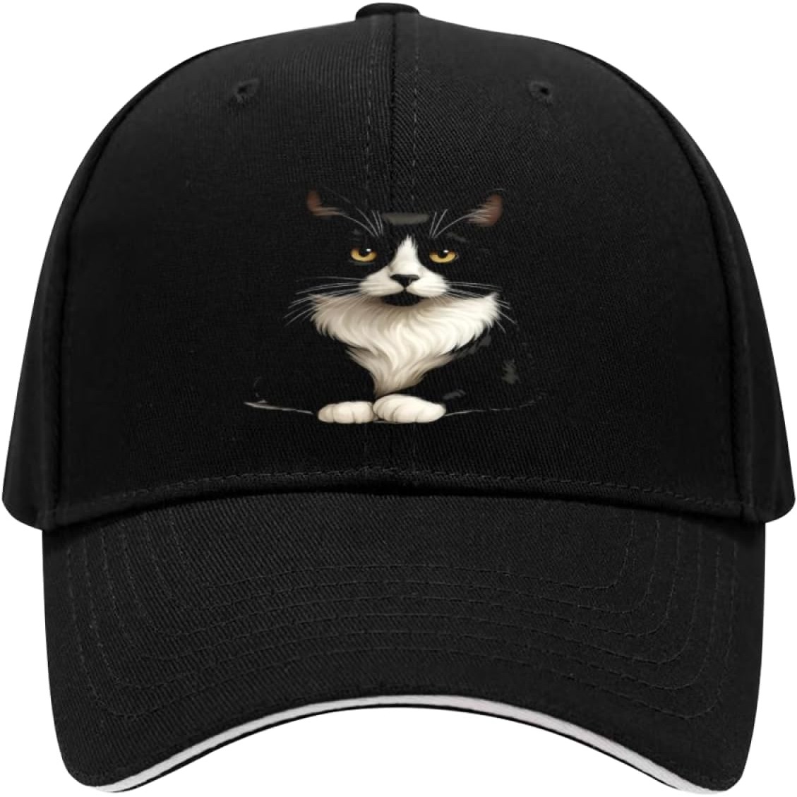 Hair Care Gift - Topi Baseball Lucu Motif Kucing Tuxedo