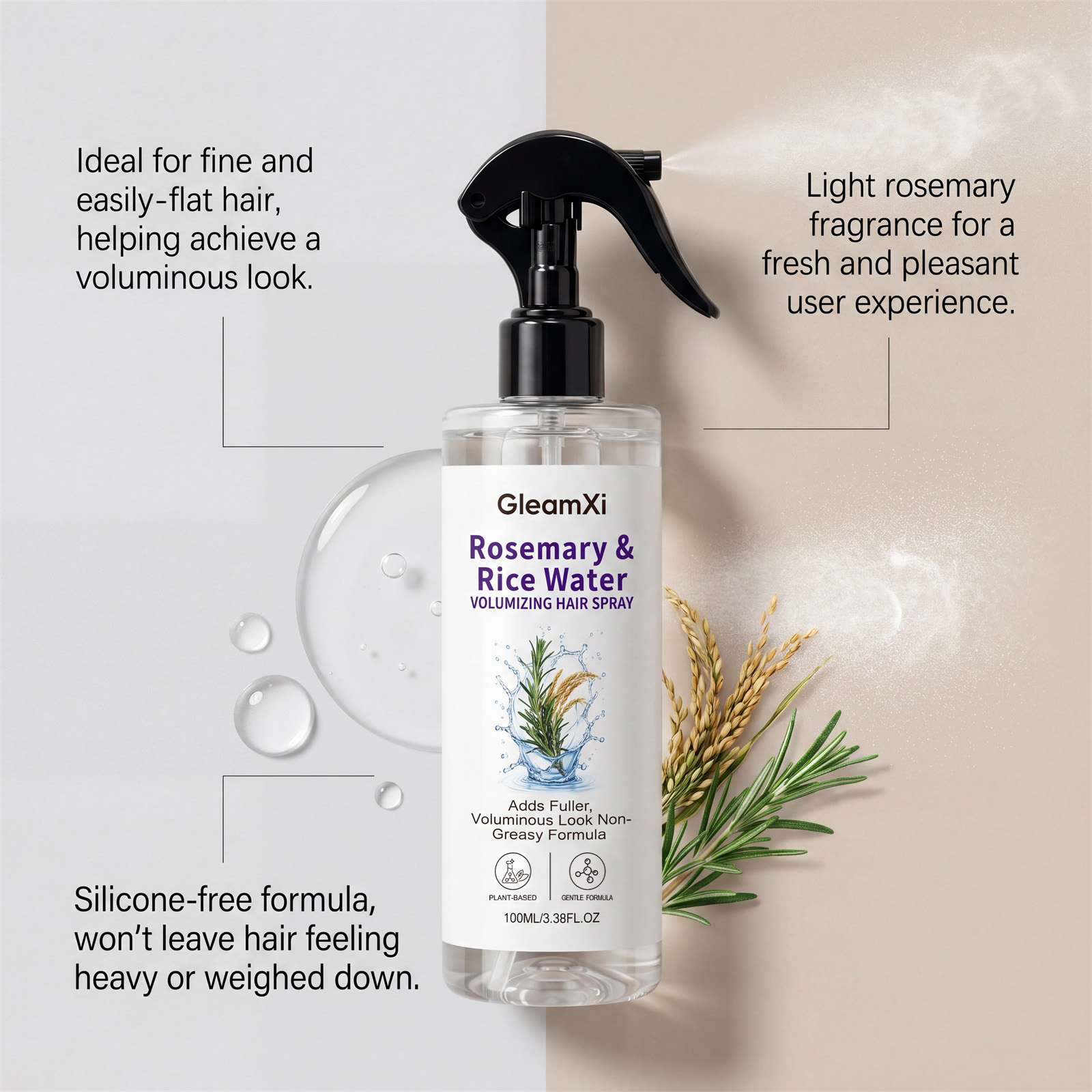 Semprotan Perawatan Rambut Air - Hair Care With Rice Water ulasan dan harga