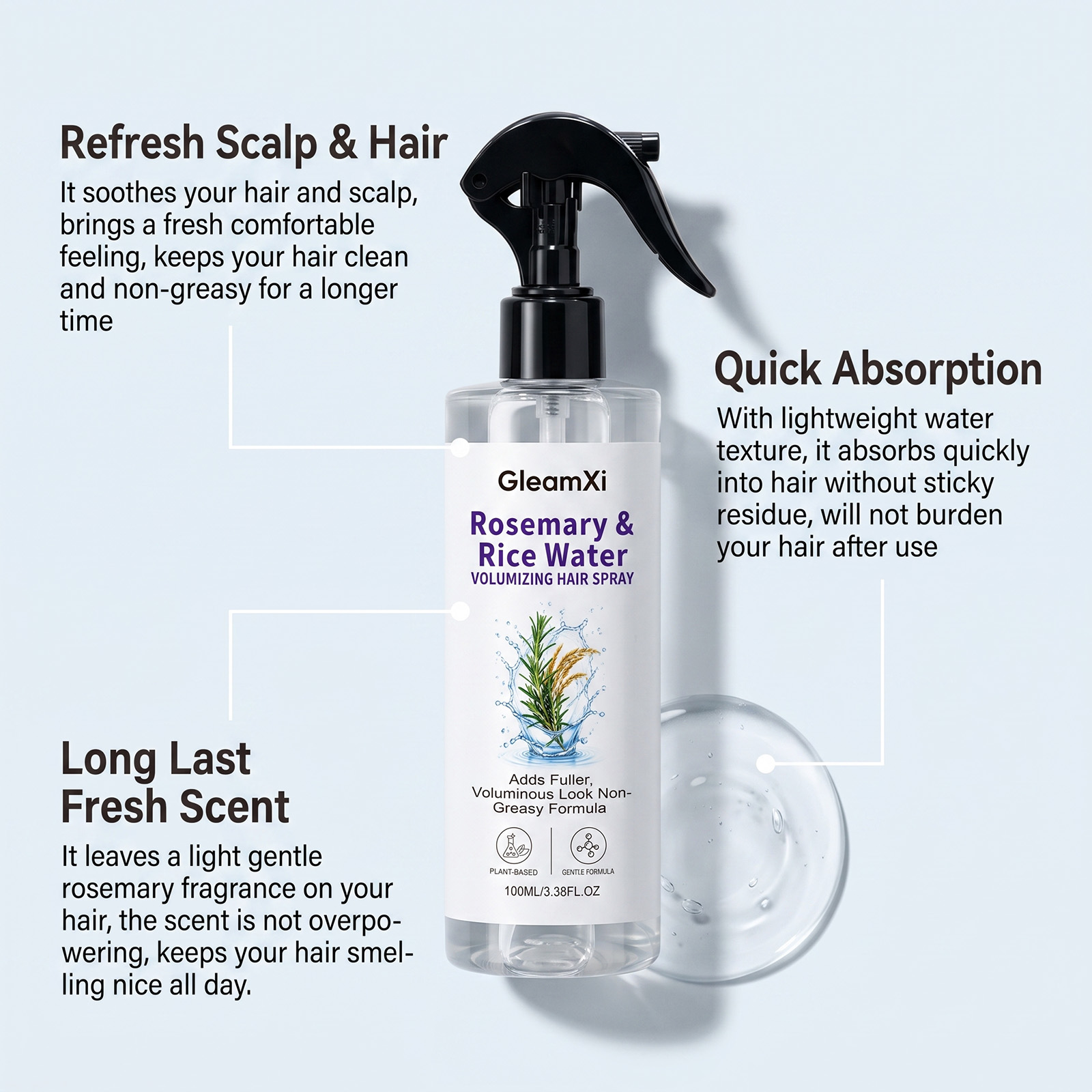 Rosemary Rice Water Hair Mist  - Hair Care With Rice Water ulasan dan harga
