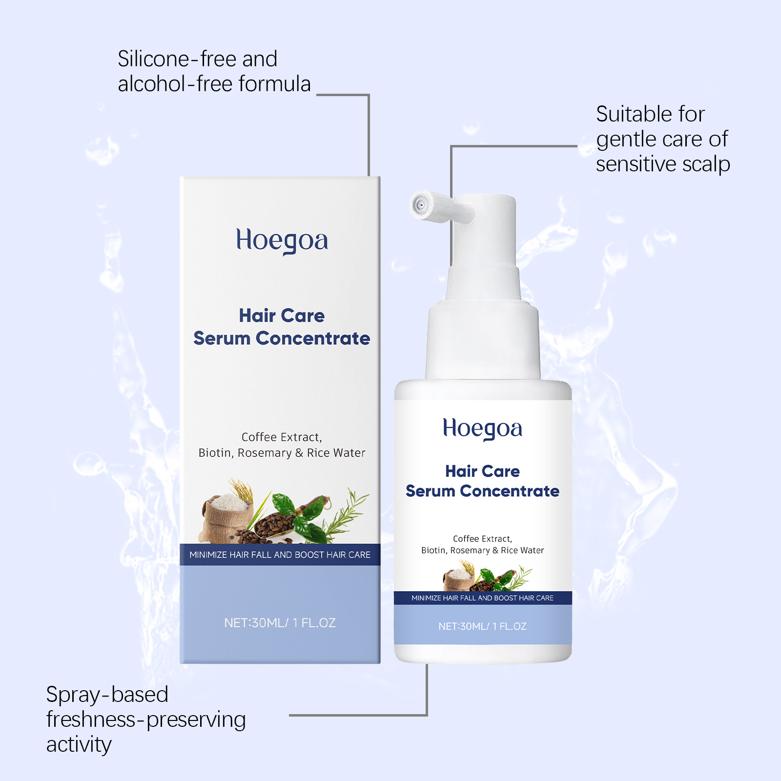Serum Perawatan Rambut Kafein  - Hair Care With Rice Water ulasan dan harga