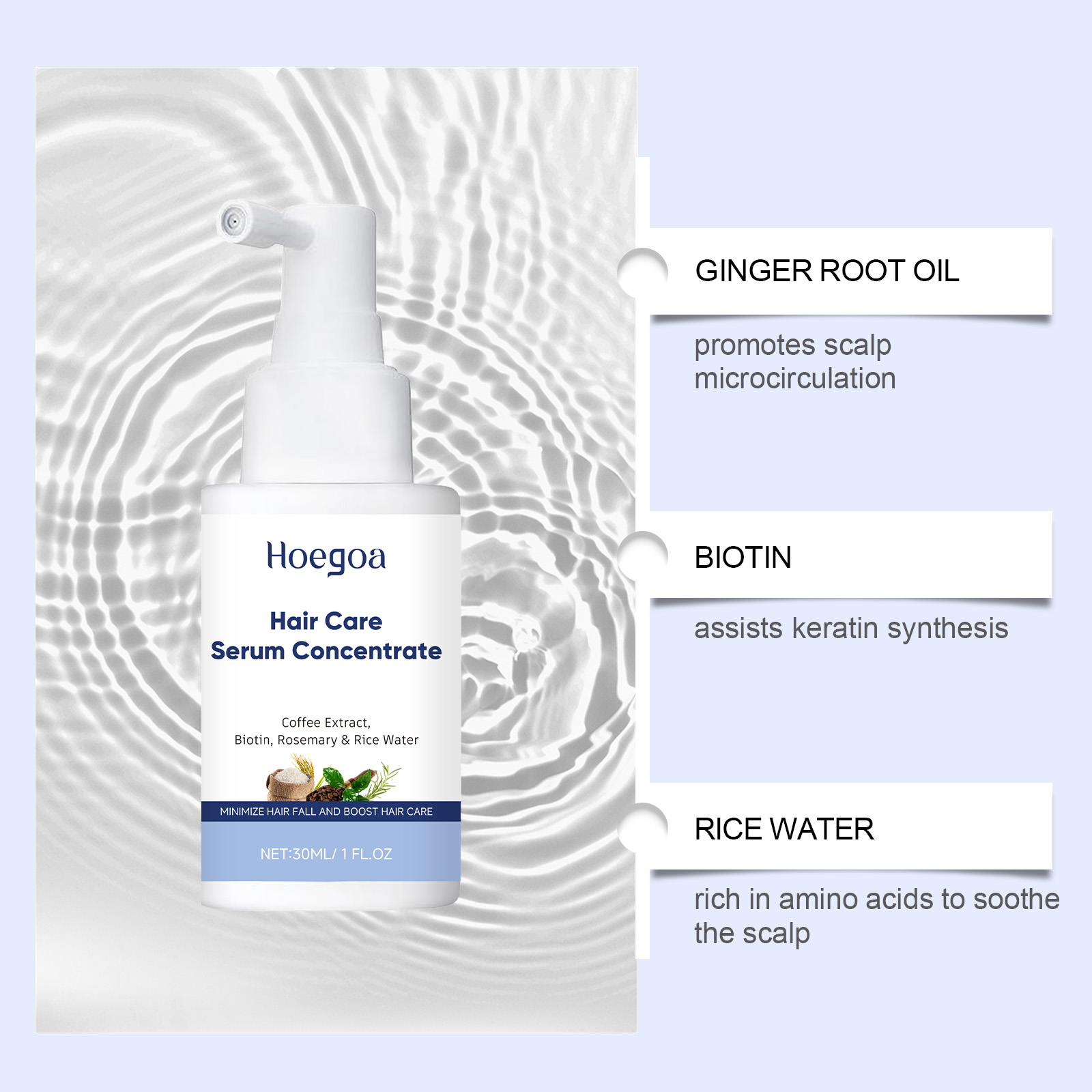 Serum Perawatan Rambut Kafein  - Hair Care With Rice Water ulasan dan harga