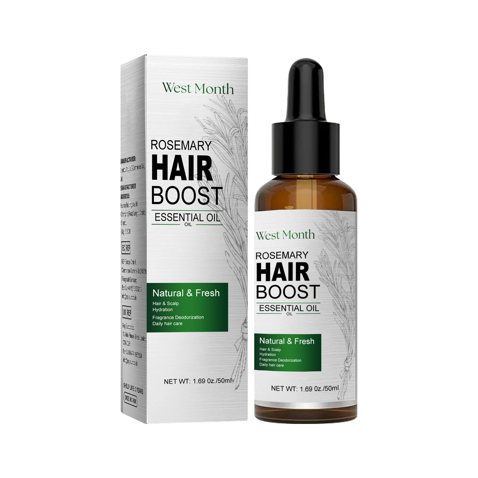 Minyak esensial penumbuh rambu - Rosemary Hair Oil ulasan dan harga